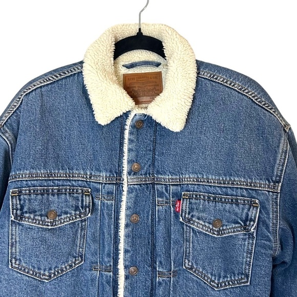 Levi's New Heritage Sherpa Jacket in Hot Head - Picture 8 of 16